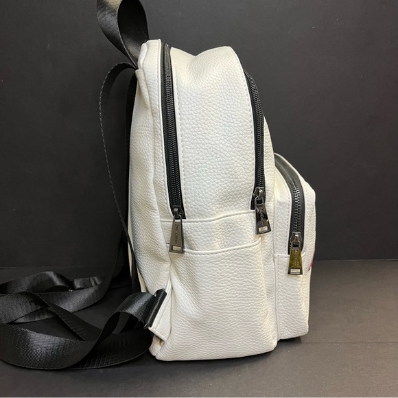 Juicy Couture All Nighter White Pebbled Faux Leather Backpack - Picture 13 of 16